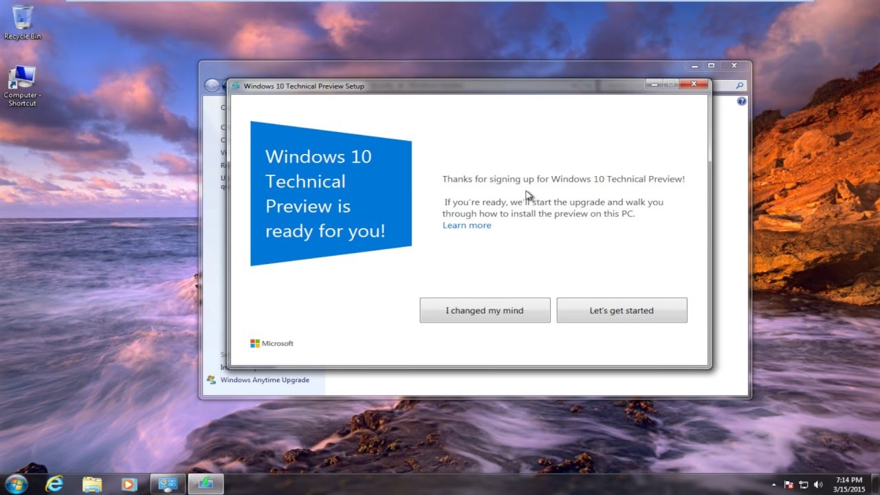 Windows 7 to Windows 10 Upgrade Tool