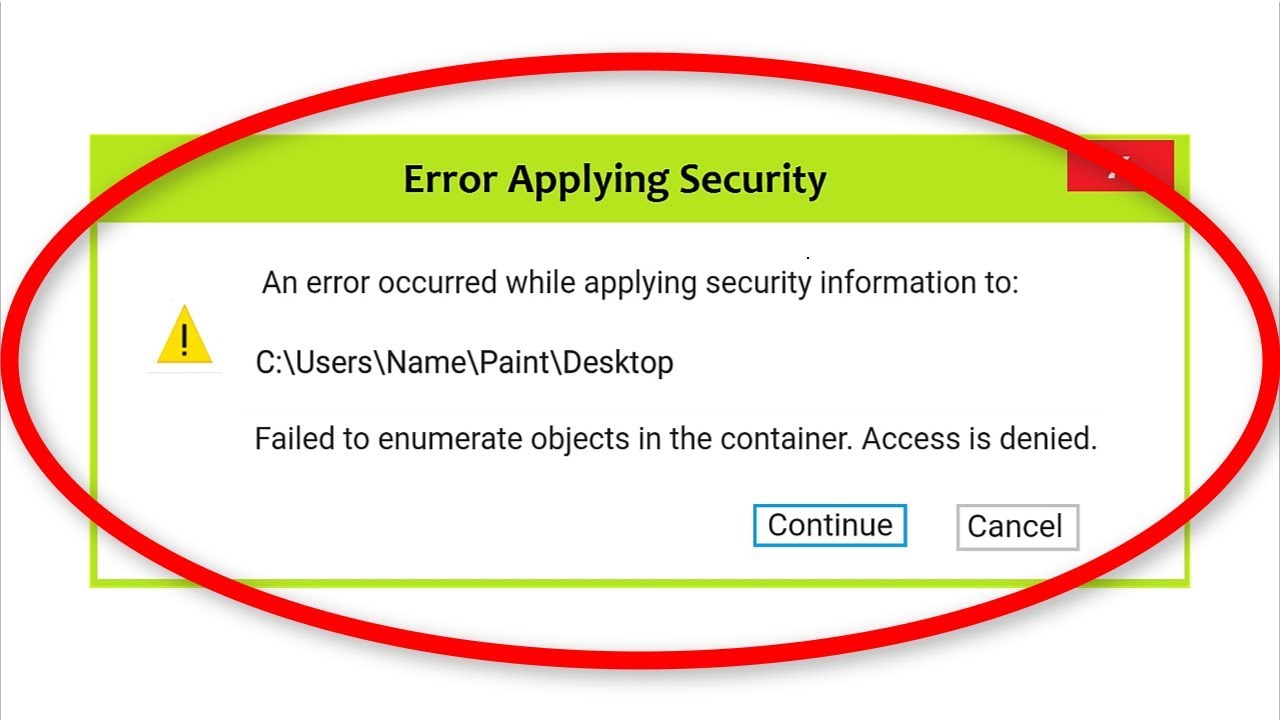 Failed to Enumerate Objects in the Container